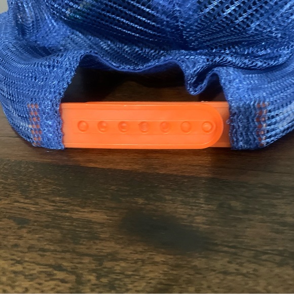 Vintage Half Ride Hat Cap Snap Back Foam Mesh Trucker White Blue Green Zara EUC - Picture 5 of 6